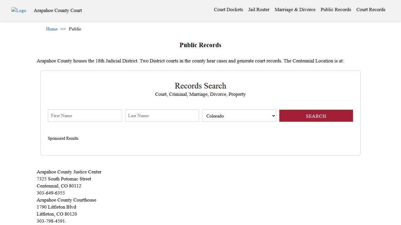 Public Records | Arapahoe County Court