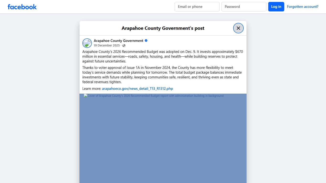 Arapahoe County's 2026... - Arapahoe County Government | Facebook